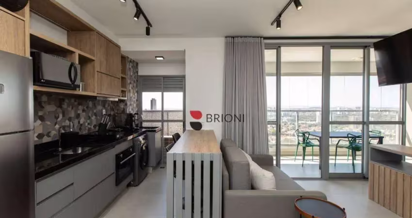 Apartamento com 1 quarto para alugar, 49 m² por r$ 4.461/mês - alto da boa vista - ribeirão preto/sp