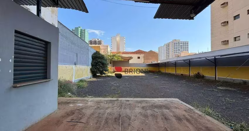 Terreno para alugar, 613 m², no centro em ribeirão preto/sp i imobiliária brioni imóveis