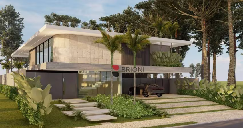 Casa sobrado de alto padrão com 530 m², 4 quartos à venda no condomínio borda do parque em ribeirão preto/sp i imobiliária brioni imóveis