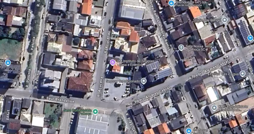 Terreno à venda na Saul Brandalise esquina com Açucenas, Jardim Coqueiros, Palhoça