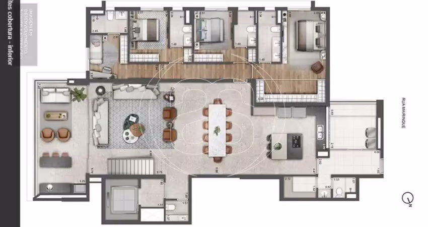 Cobertura duplex de 321,00 m² com 4 suítes e 4 vagas - entrega em 30/09/2025