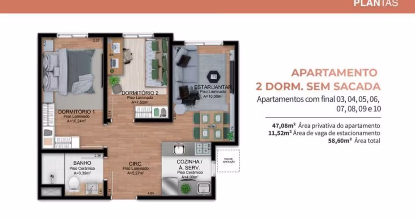Apartamento com 2 quartos à venda na Cléberson Luciano Frolich, 150, Canudos, Novo Hamburgo