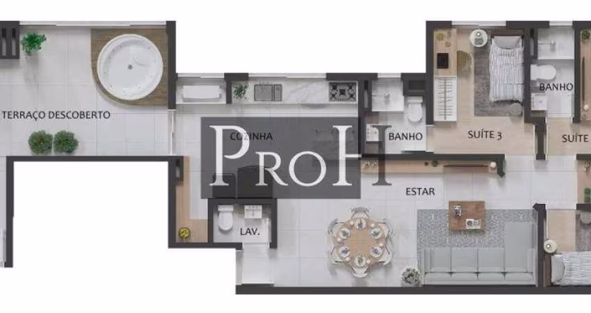 Apartamento 3 dormitórios sendo 3 suítes e Lazer completo – R$ 1.405.000,00