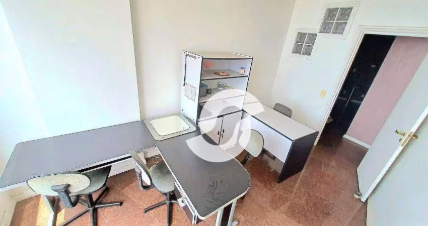 Sala no niterói shopping, com 52m², composto por recepção, 2 salas de aproximadamente 16m², copa e lavabo.