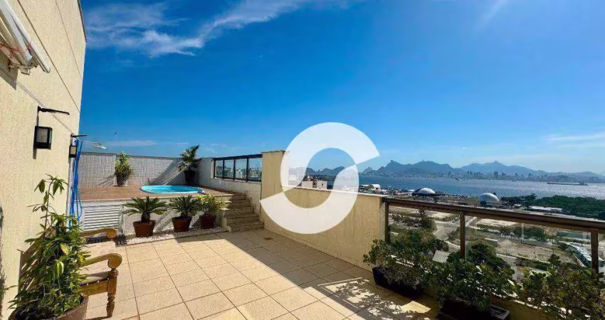 Você não vai achar nada igual! Cobertura linear de 3 dormitórios e 2 vagas em prédio novo - Centro - Niterói/RJ