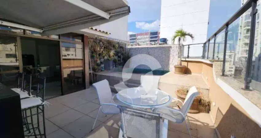 Cobertura com 3 dormitórios (1 suíte), 333 m², 4 vagas - venda por r$ 3.900.000 - icaraí - niterói/rj