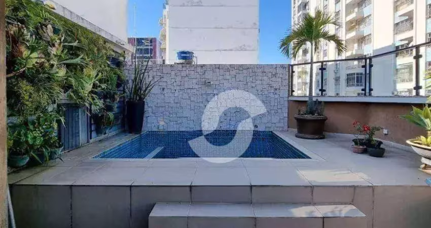 Cobertura com 3 dormitórios (1 suíte), 333 m², 4 vagas - venda por r$ 3.900.000 - icaraí - niterói/rj