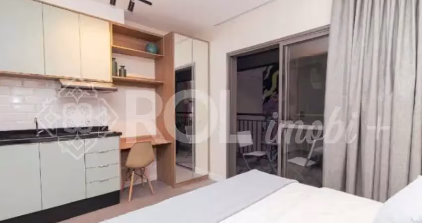 Studio mobiliado com 25 m² -  com varanda - sem vaga - venda