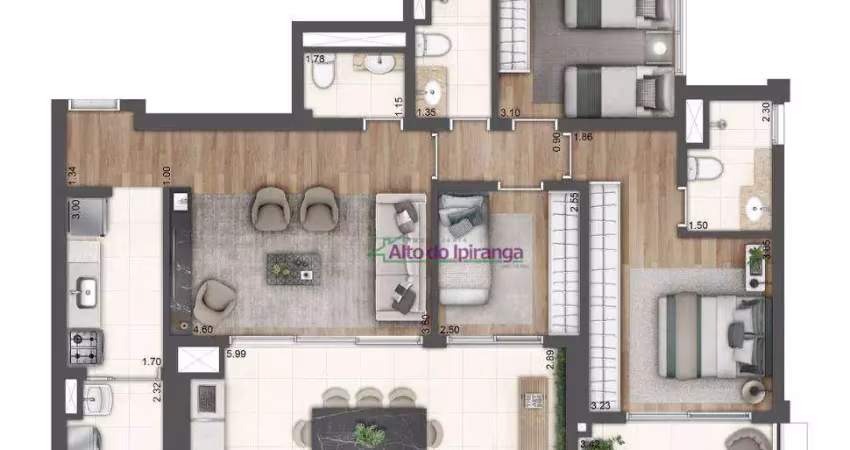 Apartamento com 3 dormitórios à venda, 107 m² por r$ 1.059.036,00 - ipiranga - são paulo/sp