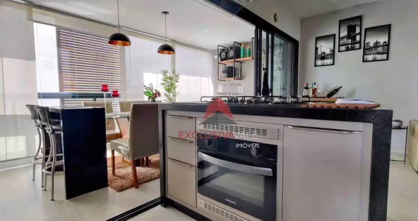 Apartamento mobiliado com 2 dormitórios, suíte, varanda gourmet à venda, 84 m² por r$ 1.200.000 - vila adyana - são josé dos campos/sp