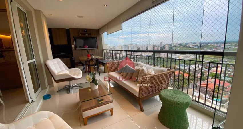 Apartamento com 3 suítes, varanda gourmet, andar alto à venda, 194 m² por R$ 2.900.000 - Jardim Aquarius - São José dos Campos/SP