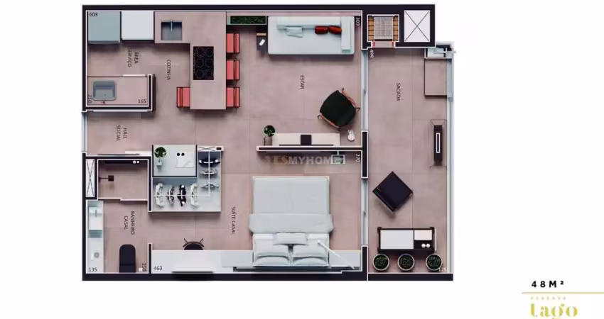 Apartamento à venda de 01 quarto no ecoville frente ao parque barigui - 41800