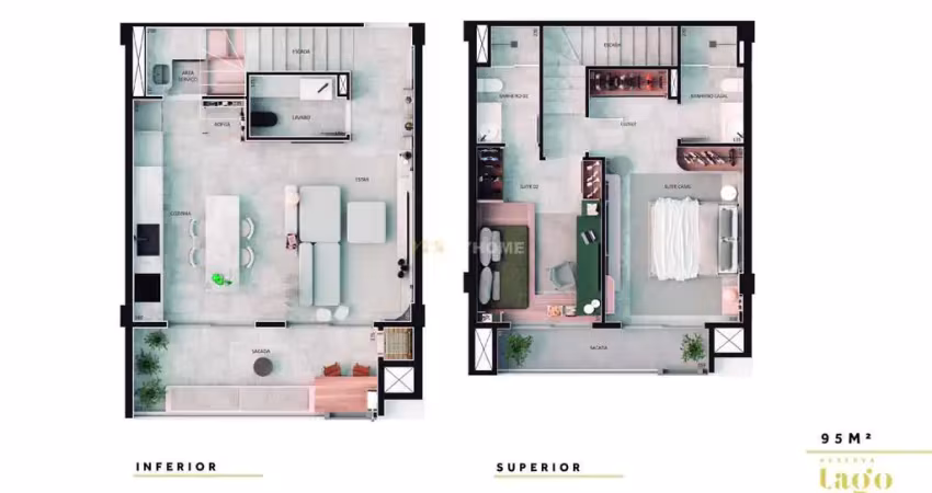 Apartamento garden  2 quartos com 02 garagem - ecoville - curirtiba,pr - 88770