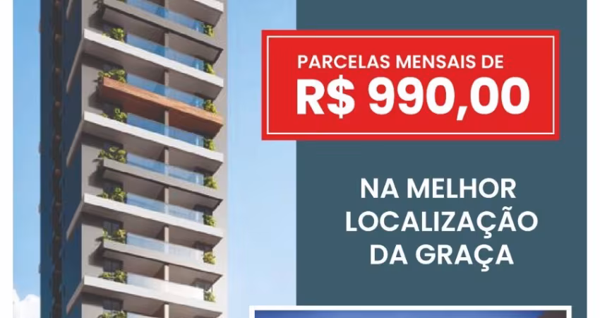 Lançamento   Quarto e Sala na Graça c/Suite e Varanda -SEVEN GRAÇA