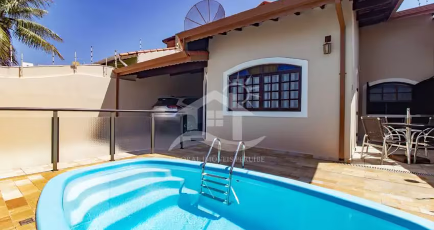 Casa térrea à venda com piscina, 3 quarto(s),  sendo 1 suíte(s)  no bairro sambura, 300 metros da praia, peruíbe-sp