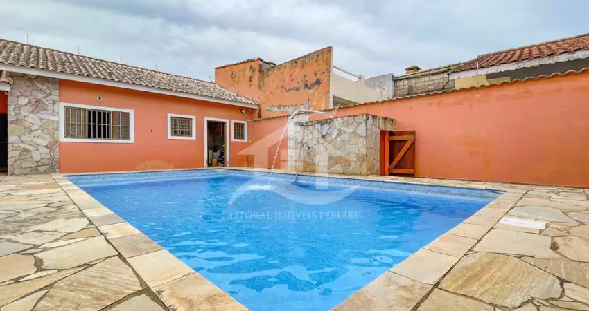 Casa térrea com piscina para alugar com piscina, 3 quarto(s),  sendo 1 suíte(s)  no bairro belmira novaes, 500 metros da praia, peruíbe-sp