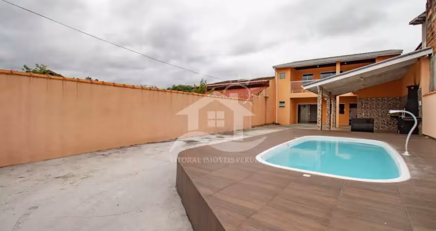 Casa sobrado novo à venda com piscina, 3 quarto(s),  sendo 2 suíte(s)  no bairro vila romar, 1700 metros da praia, peruíbe-sp
