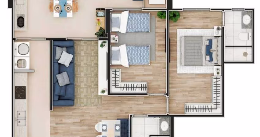 EXCELENTE APARTAMENTO NO CAIÇARA COM 2 DORMITÓRIOS E 1 SUÍTE!!!