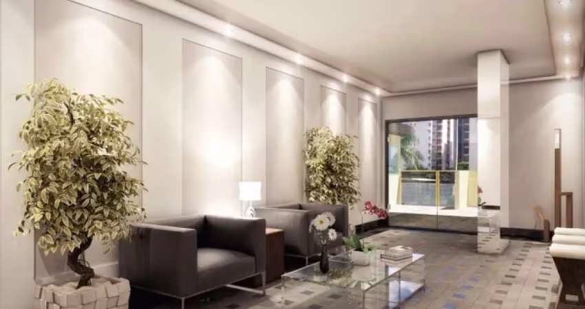 'amplo apartamento com 2 dormitórios e terraço gourmet a 300m da praia na guilhermina'
