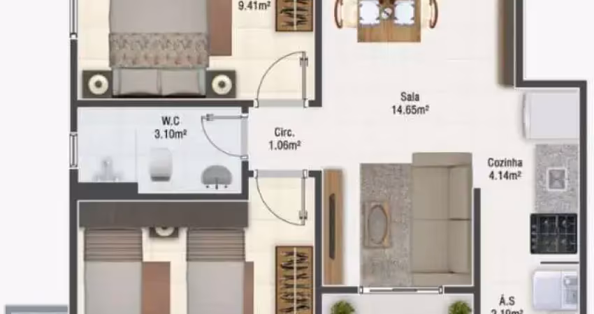Apartamento com 2 quartos à venda na RUA MIRIM, 345, Vila Mirim, Praia Grande