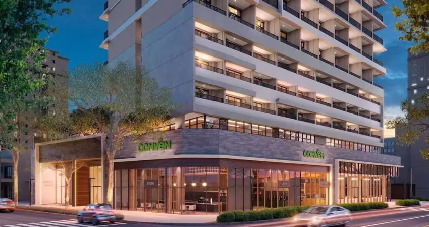 Brk by helbor | contrutora helbor | construção | 41 metros | studios com pé direito duplo | com varanda