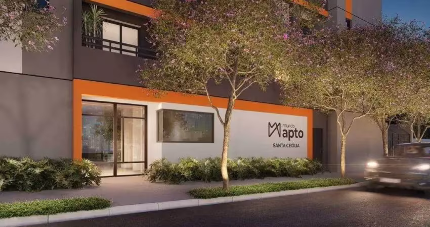 Mundo apto santa cecília | construção | 34 metros | 02 dormitórios | com varanda | sem vaga