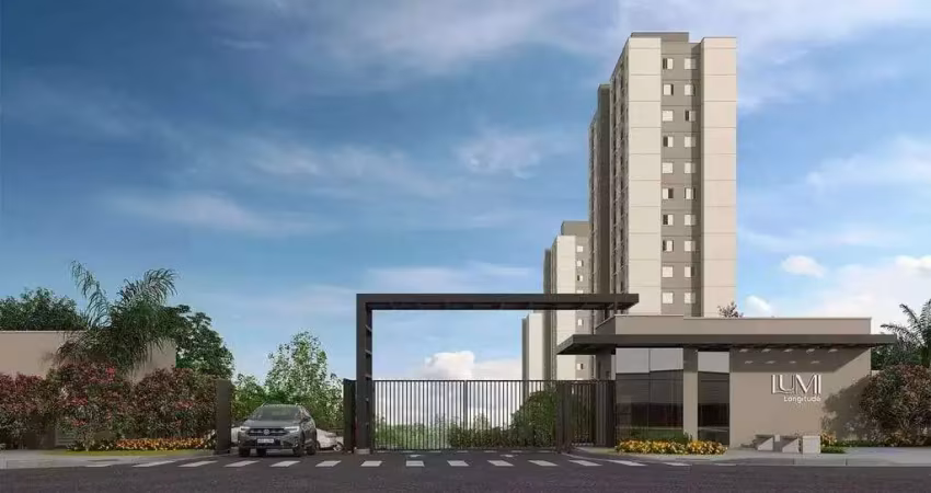 Lumi residencial | construtora longitude | construção | 41 metros | 02 dormitórios | varanda | 01 vaga