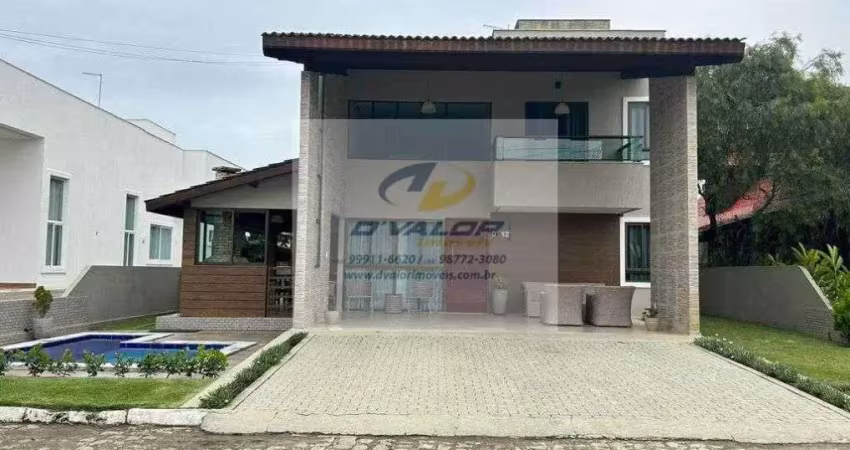 Vendo casa mobiliada, em condomínio fechado, com 300m², 5 suítes + dce, área gourmet e 3 vagas