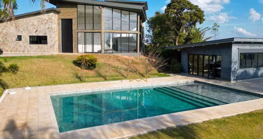 Casa com 7 dormitórios à venda, 850 m² por r$ 7.500.000,00 - condomínio vale da santa fé - vinhedo/sp