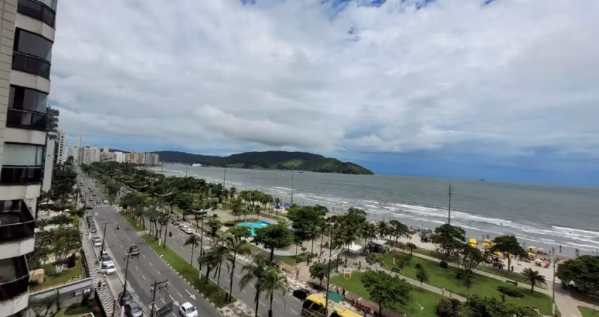 Apto vista total mar - 2 dom - 2 banheiros- 1 vaga - aparecida - santos/sp