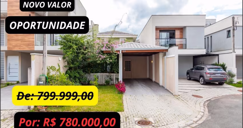 Sobrado à venda em condomínio 3 quartos, 2 vagas, Campo Comprido, Curitiba
