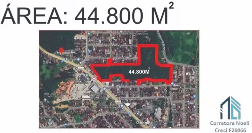 Terreno/área localizada na zona urbana, com 44.800m, ideal para condomínios em paranaguamirim joinville - pr