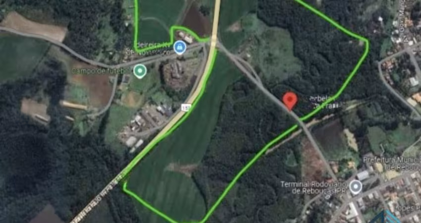 Terreno  rural com área de 522.720 m²- 52 hectares, 3 minutos do centro, Rebouças PR