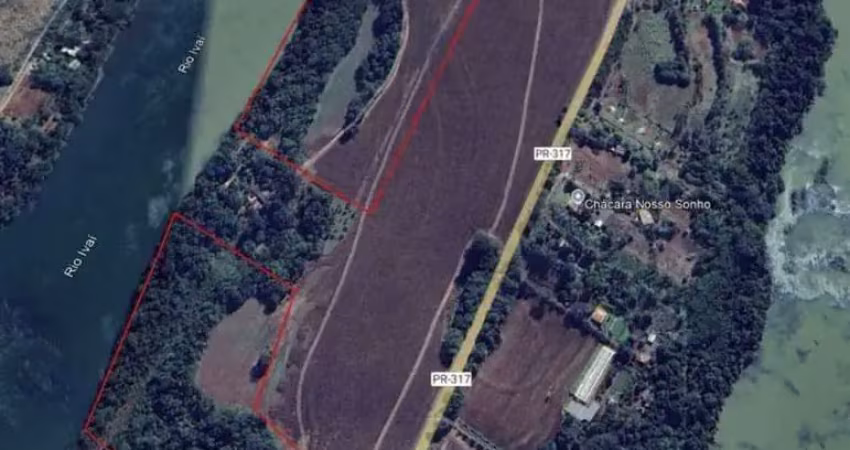 Área a venda, são 02 áreas totalizando, 21 hectares na margem do rio ivaí (floresta-pr) eng. beltrão