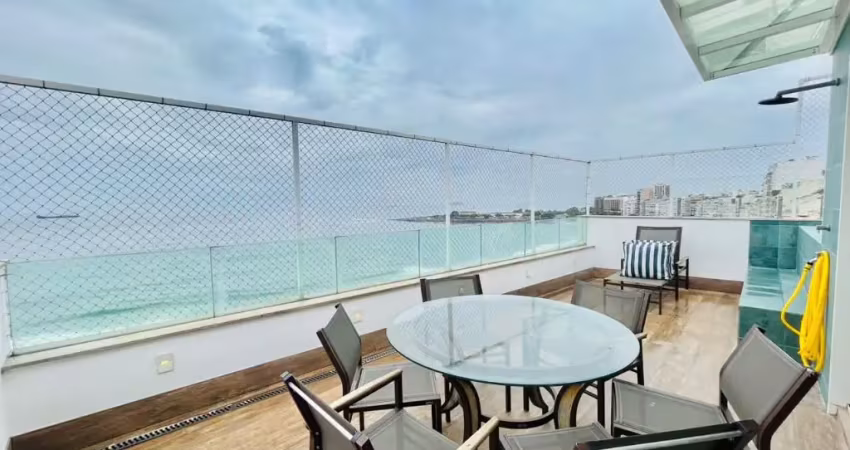 Cobertura duplex reformada de 338m² com vista mar e 3 suítes à venda na av atlântica copacabana