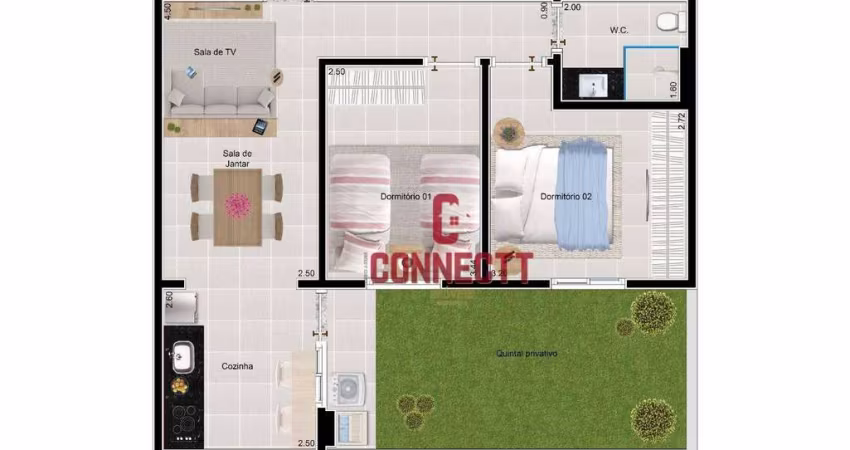 Apartamento com 2 dormitórios à venda, 66 m² por R$ 285.000,00 - Bonfim Paulista - Ribeirão Preto/SP