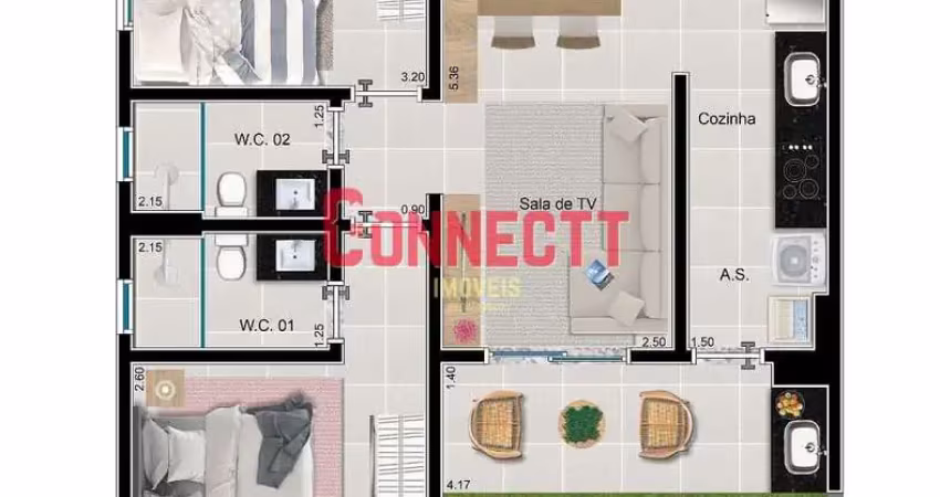 Apartamento com 2 dormitórios à venda, 65 m² por r$ 339.000,00 - bonfim paulista - ribeirão preto/s