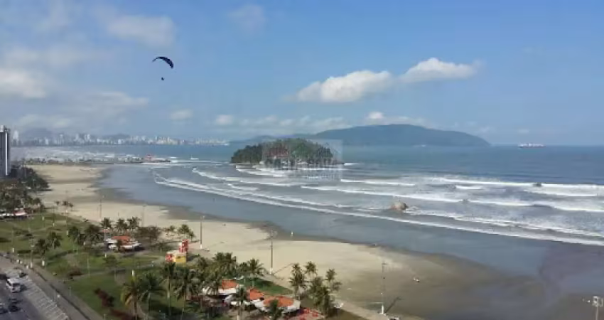 Estúdio quarto/sala, cozinha e banheiro com frente para o mar, praia de itararé, são vicente