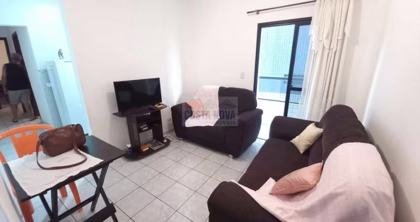 Apartamento com 46m², 1 quarto, sala, 2 varandas e 1 vaga. Bairro Tupi em Praia Grande