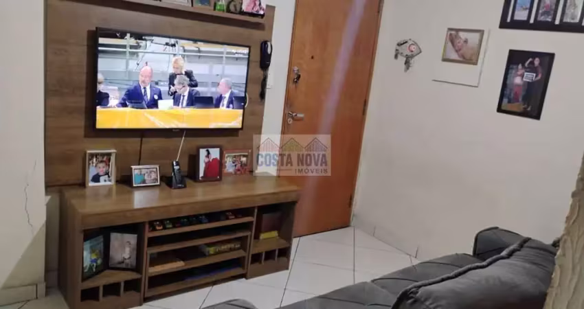 Apartamento sala living com 38 m², semimobiliado, em são vicente