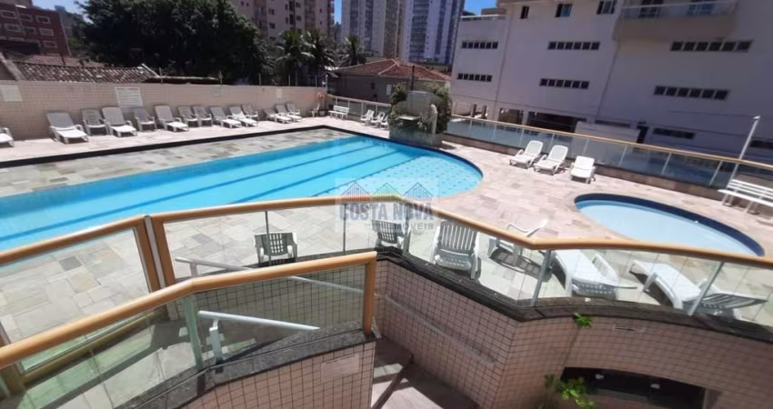 Apartamento 1 dormitório, 1 banheiro, 1 vaga de garagem. Lazer completo e vista mar