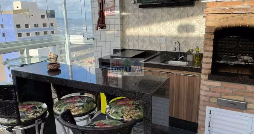 Cobertura duplex com 3 suítes, 4 banheiros, 2 vagas, de frente para o mar