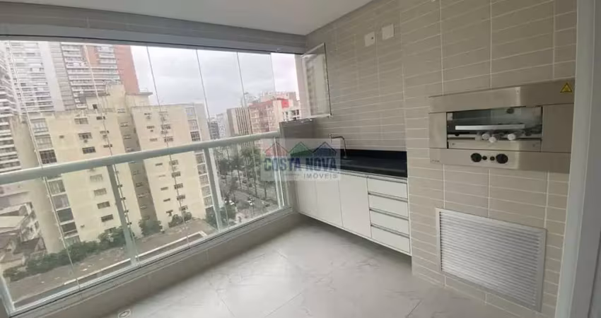 Apartamento para locação 2 suítes, lazer completo no gonzaga por r$7.500,00