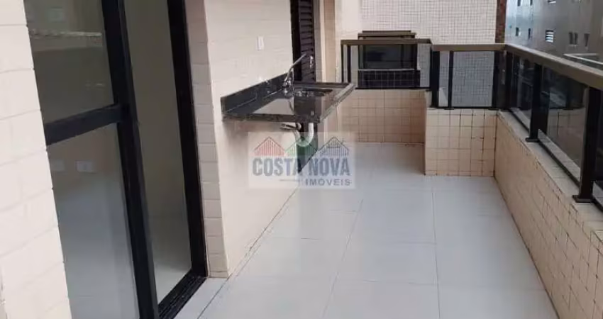 Apartamento com 2 dormitórios em prédio com lazer no canto do forte - praia grande -  sp