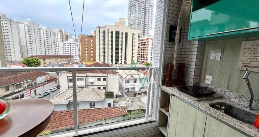 Apartamento Duplex com 2 dormitórios à venda, 73 m² por R$ 950.000,00 - Boqueirão - Santos/SP