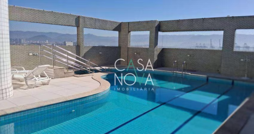 Apartamento com 3 dormitórios para alugar, 87 m² por R$ 4.700,00/mês - Aparecida - Santos/SP