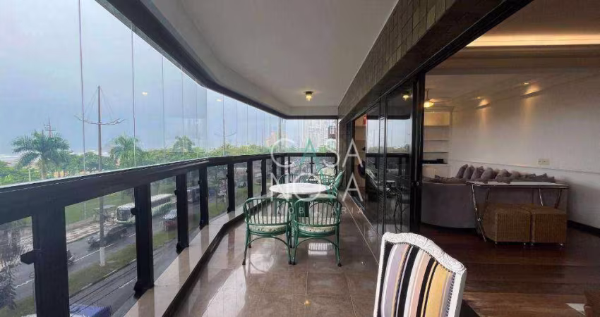 Apartamento Frente ao Mar com 3 suítes, 252 m² - venda por R$ 3.000.000 ou aluguel por R$ 17.419/mês - Pompéia - Santos/SP