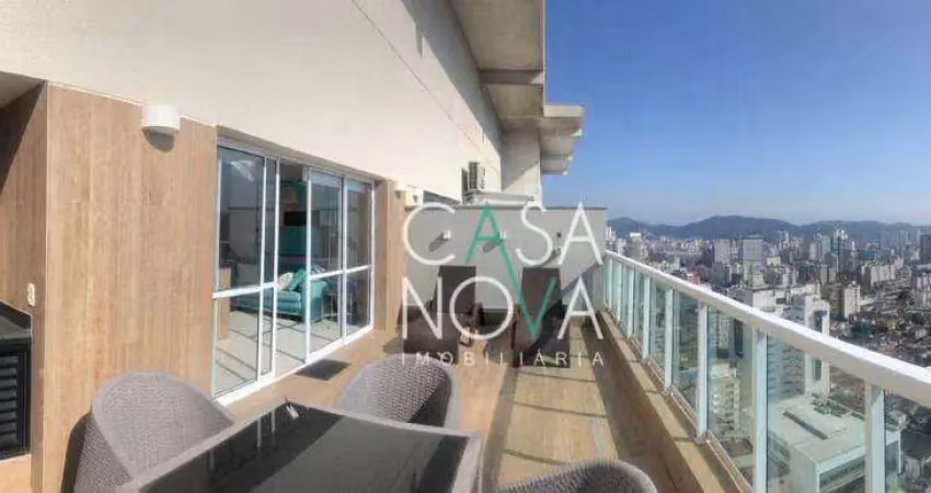 Cobertura com 1 dormitório para alugar, 96 m² por r$ 10.200,00/mês - boqueirão - santos/sp