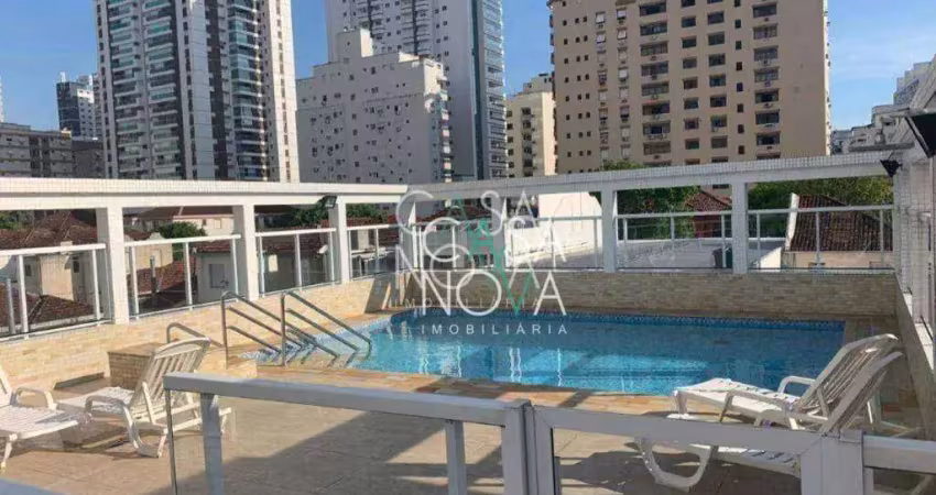 Apartamento com 2 dormitórios para alugar, 58 m² por r$ 4.500,00/mês - josé menino - santos/sp