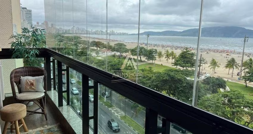 Apartamento Frente Mar a venda com 107m², 3 quartos, 2 vagas na Pompéia -Santos